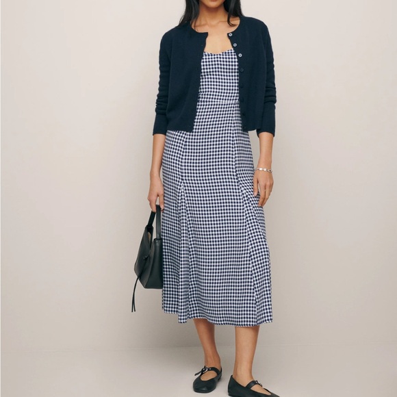 Reformation Bryson Dress in Madison Check Size 4 - Picture 2 of 9
